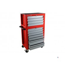 Fylt verktøyvogn med toppkoffert XL 514-delers MW Tools