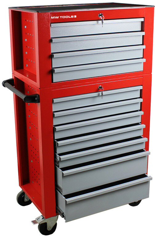 Fylt verktøyvogn med toppkoffert XL 514-delers MW Tools
