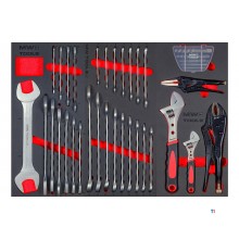 Fylt verktøyvogn med toppkoffert XL 514-delers MW Tools