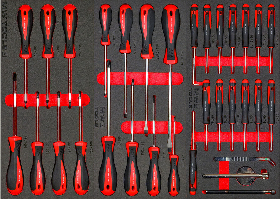 Fylt verktøyvogn med toppkoffert XL 514-delers MW Tools