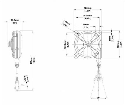 Balancer 4 - 6 kg Länge 2500 mm Zeca