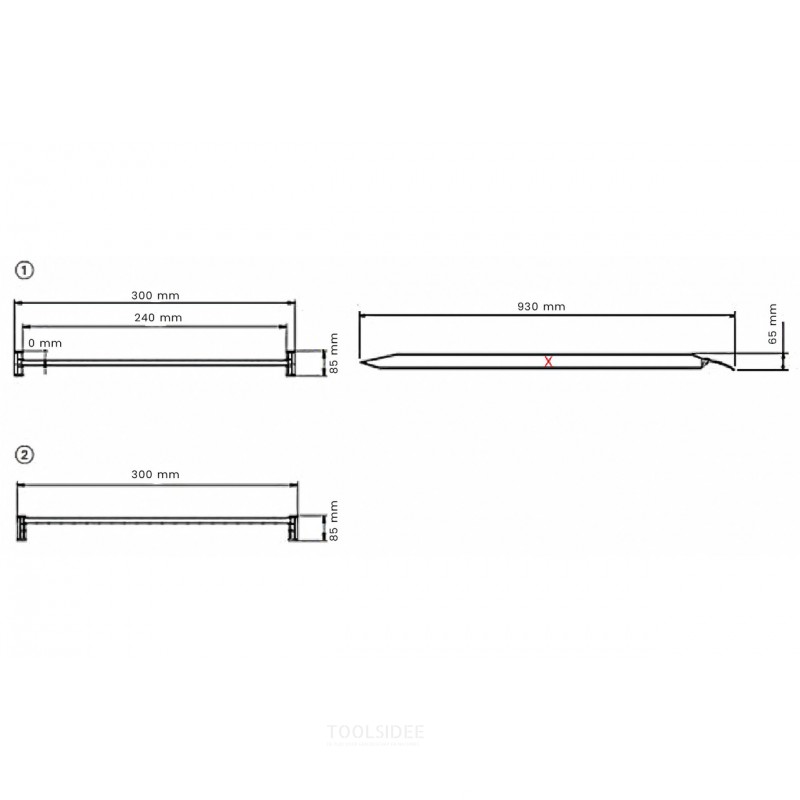 Sæt med korte aluminiumsramper 3000 kg 930 x 300 mm brugbar bredde 240 mm MW Tools Sæt med korte aluminiumsramper 3000 kg 930 x 300 mm brugbar bredde 240 mm MW Tools