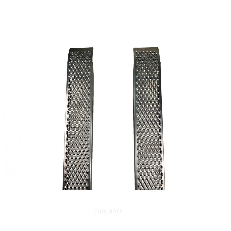 Sæt med faste ramper i aluminium 1000 kg 2500 x 260 mm brugbar bredde 222 mm MW Tools