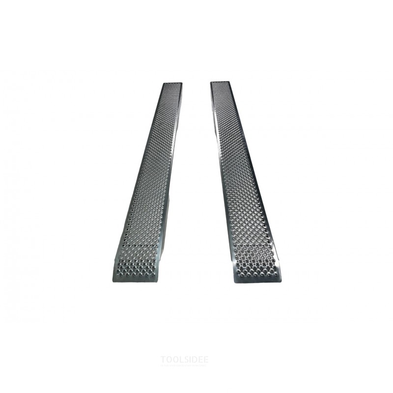 Sæt med faste ramper i aluminium 1000 kg 2500 x 260 mm brugbar bredde 222 mm MW Tools