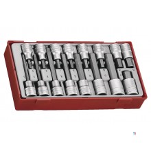 Langer Steckschlüssel-Bitsatz Hex TT1 Ablage 1/2'' 55- 100- 115mm 16-teilig Teng Tools