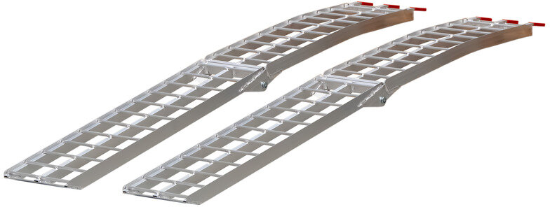 Set of open aluminum ramps, 680kg, 2230 x 280mm, foldable, usable width 275mm. MW Tools