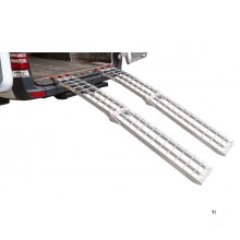 Set of open aluminum ramps, 680kg, 2230 x 280mm, foldable, usable width 275mm. MW Tools