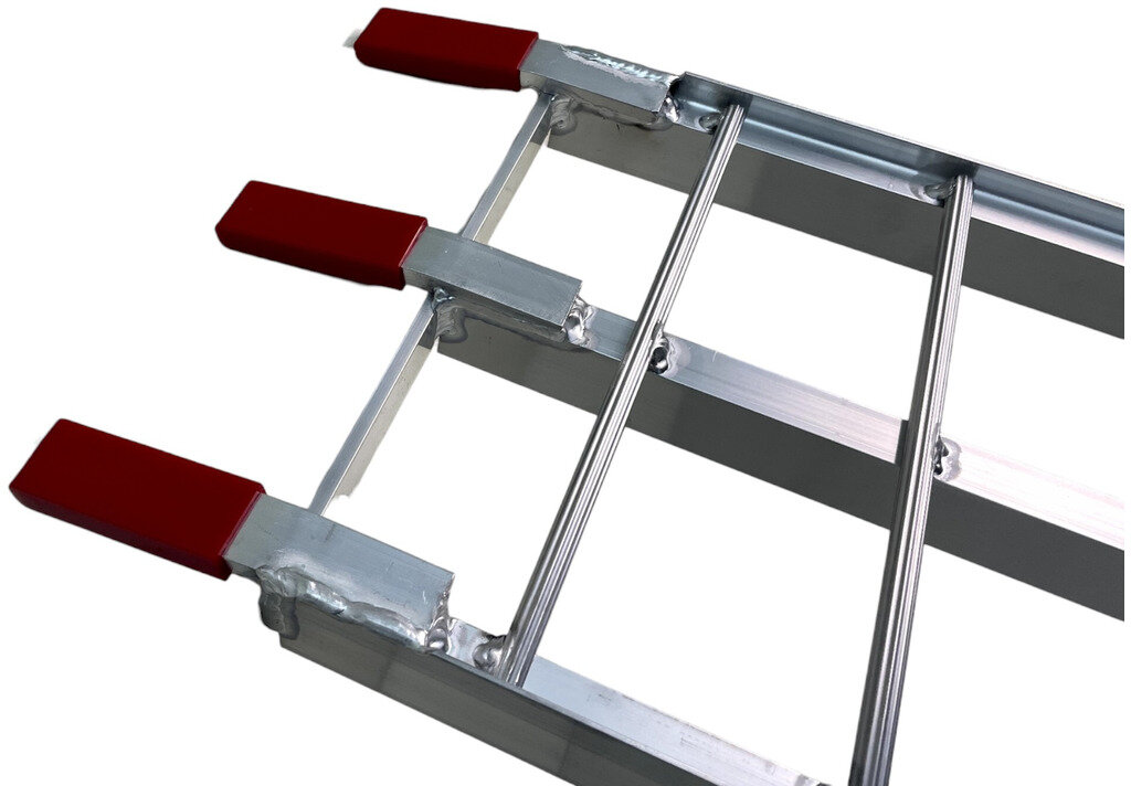 Set of open aluminum ramps, 680kg, 2230 x 280mm, foldable, usable width 275mm. MW Tools