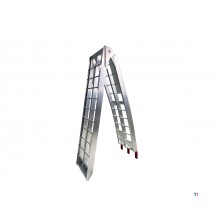 Set of open aluminum ramps, 680kg, 2230 x 280mm, foldable, usable width 275mm. MW Tools
