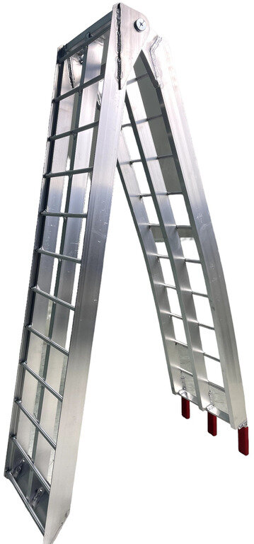 Set of open aluminum ramps, 680kg, 2230 x 280mm, foldable, usable width 275mm. MW Tools