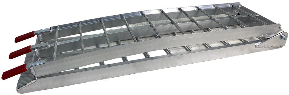 Set of open aluminum ramps, 680kg, 2230 x 280mm, foldable, usable width 275mm. MW Tools