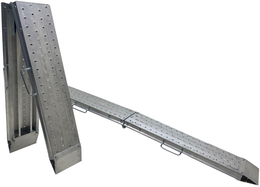 Set of aluminum ramps 1100kg 2440 x 240mm foldable usable width 220mm MW Tools Set of aluminum ramps 1100kg 2440 x 240mm foldable usable width 220mm MW Tools