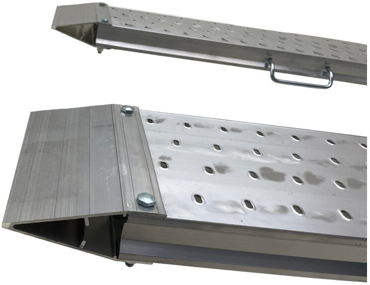 Set of aluminum ramps 1100kg 2440 x 240mm foldable usable width 220mm MW Tools Set of aluminum ramps 1100kg 2440 x 240mm foldable usable width 220mm MW Tools