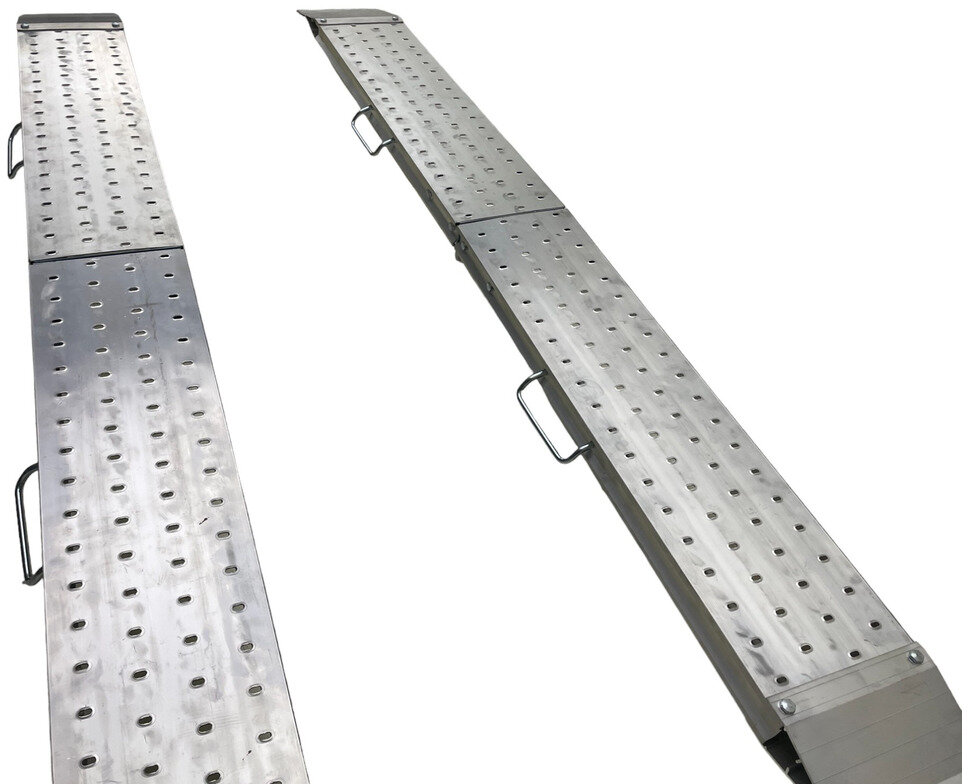Set of aluminum ramps 1100kg 2440 x 240mm foldable usable width 220mm MW Tools Set of aluminum ramps 1100kg 2440 x 240mm foldable usable width 220mm MW Tools