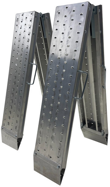 Set of aluminum ramps 1100kg 2440 x 240mm foldable usable width 220mm MW Tools Set of aluminum ramps 1100kg 2440 x 240mm foldable usable width 220mm MW Tools