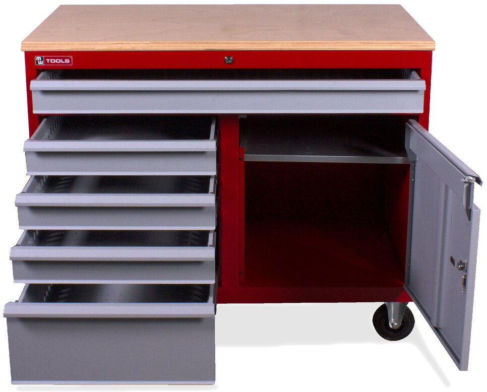 Mobiler Arbeitstisch 5 Schubladen 1 Schrank MW Tools