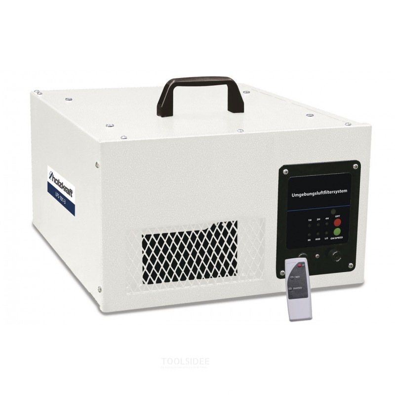 Luftfiltersystem 3 volumenstrømme 595 / 680 / 765 m³/h filtre 99% 5 mikron 0,1 kW 230V Holzkraft