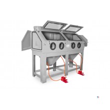 Professionelle Doppelstrahlkabine 880 L mit Absaugung MW Tools