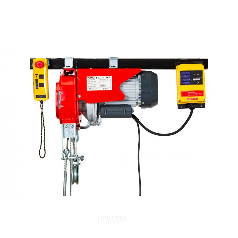Kabeltalje 300 kg 60m 230V type gennemløb trådløs styring MW Tools Kabeltalje 300 kg 60m 230V type gennemløb trådløs styring MW Tools