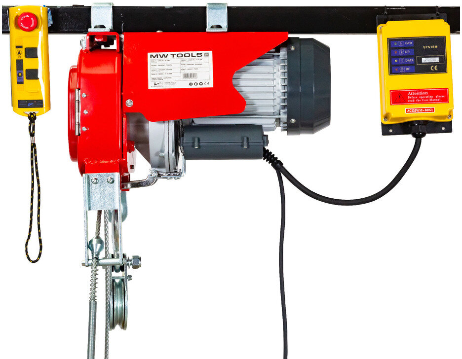Kabeltalje 300 kg 60m 230V type gennemløb trådløs styring MW Tools