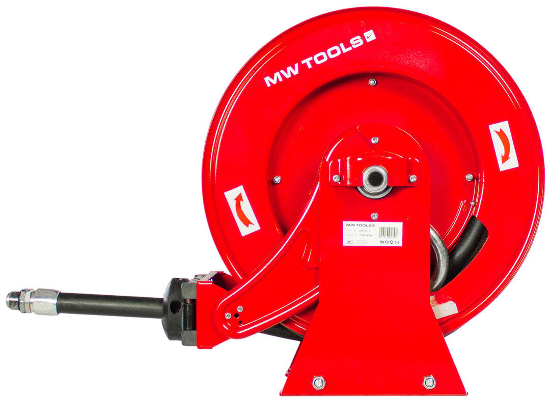 Dieselhaspel 15 m Ø 3/4" 20 bar Stahl pulverbeschichtet mit Aufrollautomatik und fester Wandhalterung MW Tools