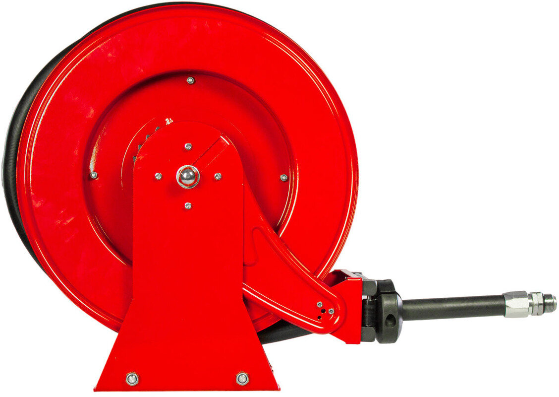 Dieselhaspel 15 m Ø 3/4" 20 bar Stahl pulverbeschichtet mit Aufrollautomatik und fester Wandhalterung MW Tools