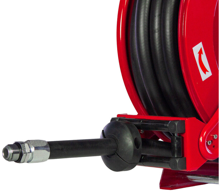 Dieselhaspel 15 m Ø 3/4" 20 bar Stahl pulverbeschichtet mit Aufrollautomatik und fester Wandhalterung MW Tools