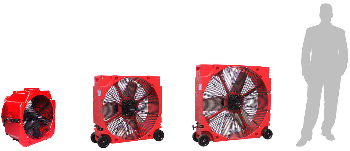 Mobiler Ventilator PE Ø600mm 180W 230V MW Tools