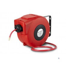 Compressed air reel 15 m Ø 1/4" 10 bar PP with automatic roll-up and swivel wall bracket MW Tools