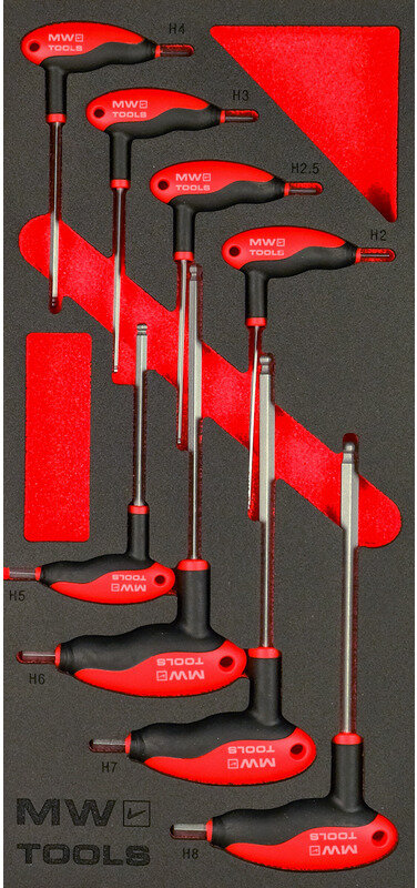 Inbus-Satz mit T-Griff-Schaumstoffschale 2-8mm 8-teilig MW Tools
