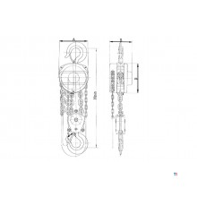 Kettingtakel handbediend 2 ton 2,5 meter MW Tools