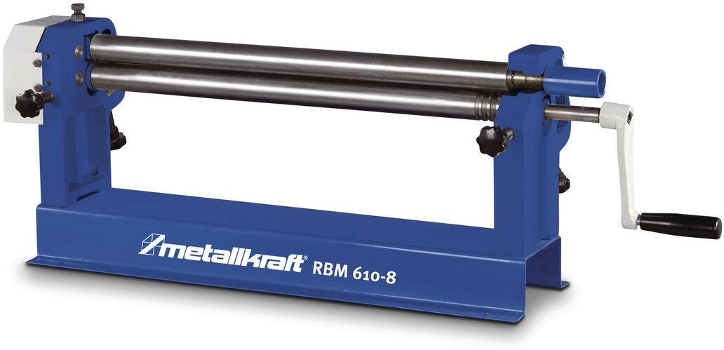 Manuel pladevalsemaskine 3 ruller arbejdsbredde 610 mm pladetykkelser op til 0,8 mm i stål Metallkraft
