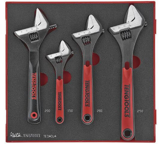 Foam2 Tray-Schlüsselsatz, 15° Beckenwinkel, 4-teilig Teng Tools