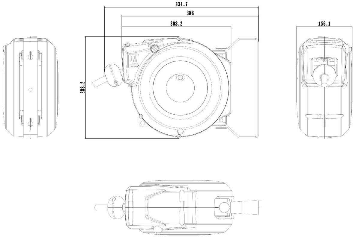 Kabeltromle 8 m 3G 1,5 mm² 230V Polypropylen med automatisk oprulning og drejeligt vægbeslag MW Tools