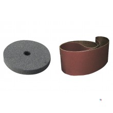 Kombinationssliber med slibebånd 75x762 mm, slibestendiameter 200 mm, 2850 o/min, 600 W, 230 V, inkl. slibesten og slibebånd Opt