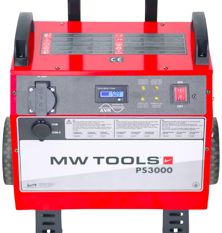 Kraftværk 230 V 2405 Wh 3,5 kW industriel med trolley MW Tools Kraftværk 230 V 2405 Wh 3,5 kW industriel med trolley MW Tools