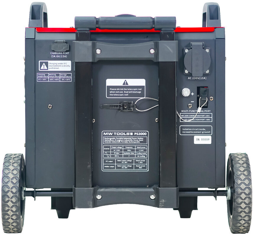 Kraftværk 230 V 2405 Wh 3,5 kW industriel med trolley MW Tools Kraftværk 230 V 2405 Wh 3,5 kW industriel med trolley MW Tools