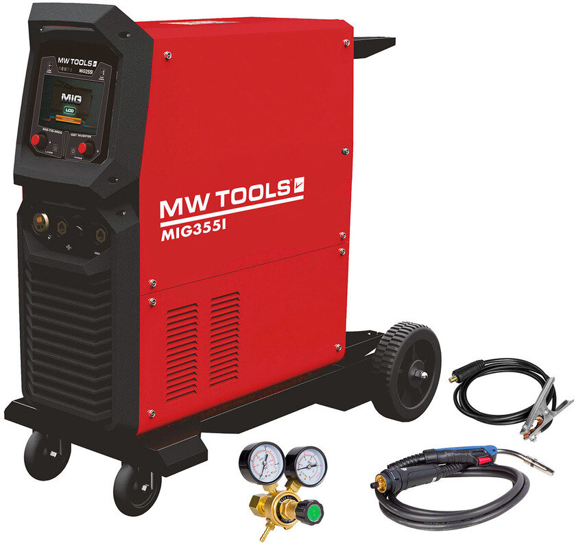 MIG-Industrie-Synergie-Schweißinverter LCD 350A + Zubehör MW Tools