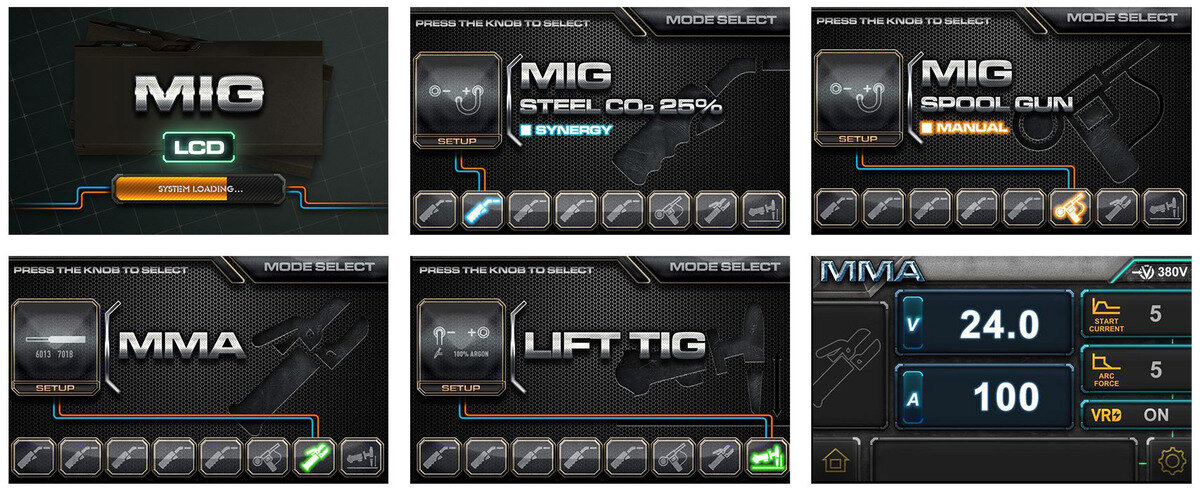 MIG-Industrie-Synergie-Schweißinverter LCD 350A + Zubehör MW Tools