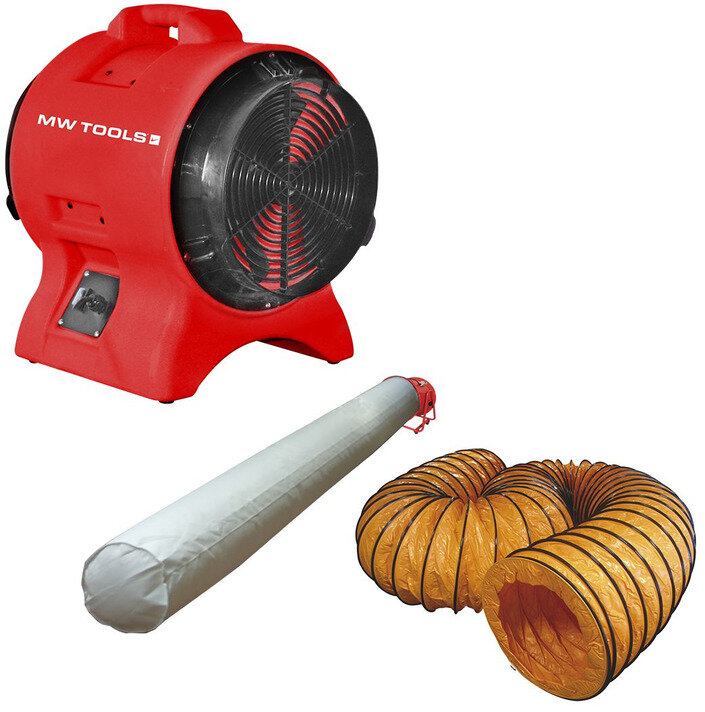 Ventilator MV200PP met slang en filterzak MW Tools Ventilator MV200PP met slang en filterzak MW Tools