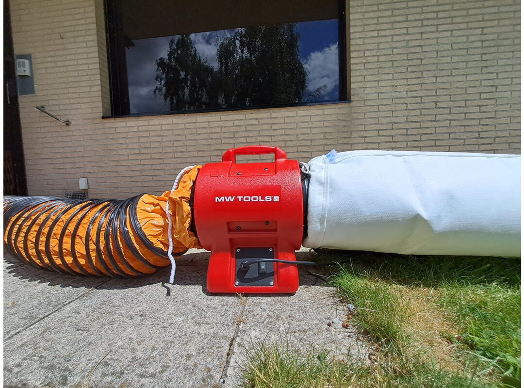 Ventilator MV200PP met slang en filterzak MW Tools Ventilator MV200PP met slang en filterzak MW Tools