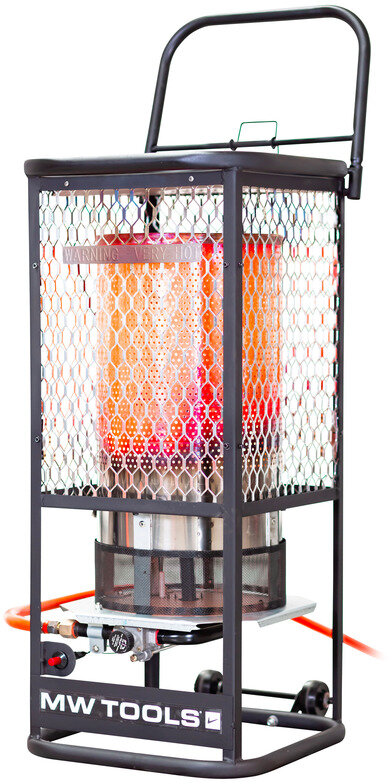 Infrarød gasvarmer 36kW 360° strålevarme MW Tools