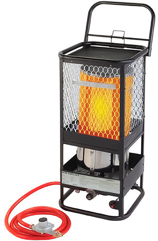 Infrarød gasvarmer 36kW 360° strålevarme MW Tools