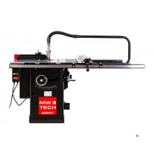 Profesjonelt sagbord, sagehøyde 79 mm, langsgående saging 91 cm, 2,25 kW, 230V med snekkedrevsagenhet Harvey MW-Tech
