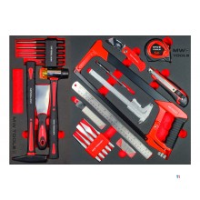 Fylt bred, svart verktøyvogn XL 514-delers MW Tools