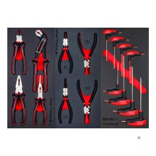 Fylt bred, svart verktøyvogn XL 514-delers MW Tools