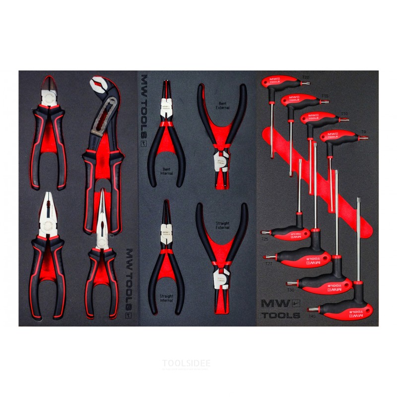 Fyldt bred, sort værktøjsvogn XL 514-dele MW Tools