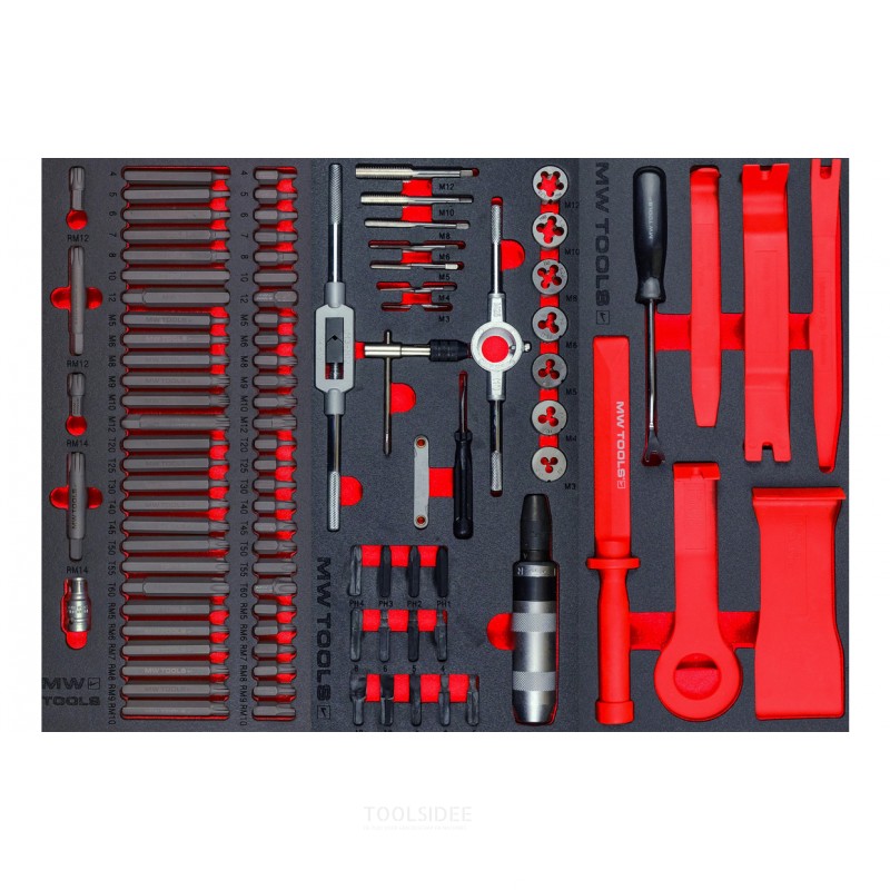 Fyldt bred, sort værktøjsvogn XL 514-dele MW Tools
