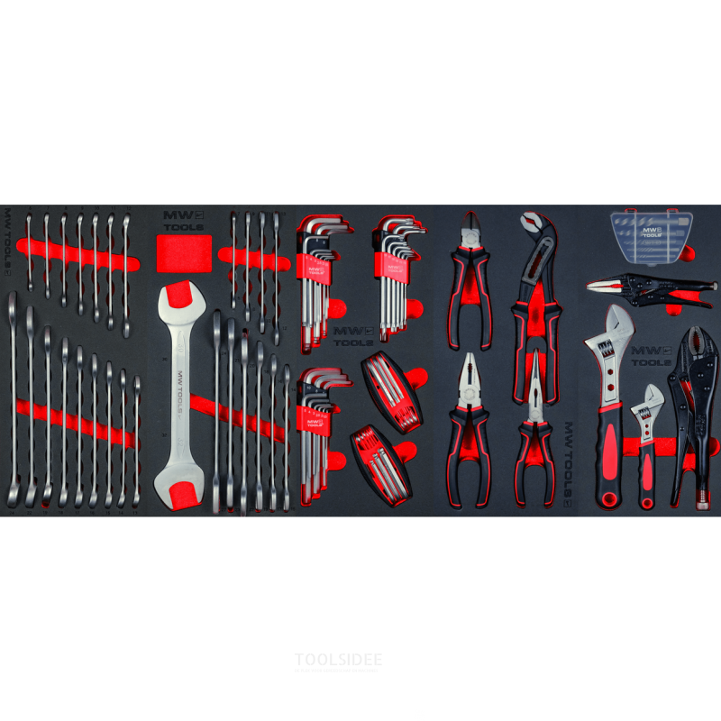 Täytetty leveä, musta työkaluvaunu XL 514-osainen MW Tools