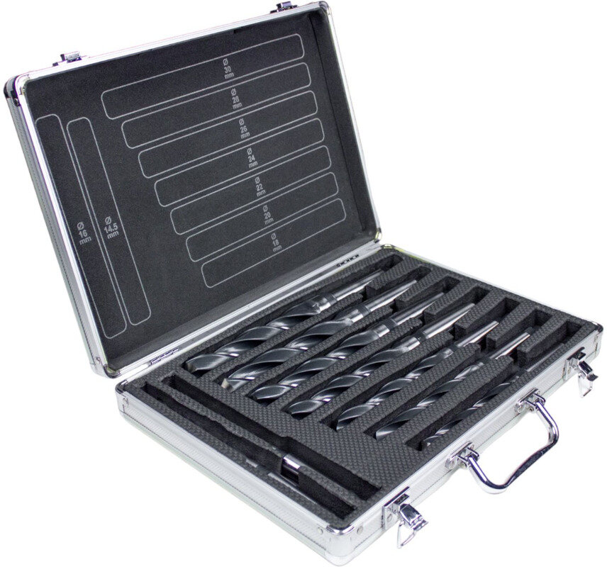 9-delt HSS konisk boresæt med valsede gevind DIN345 MK2 og MK3 bor MW Tools 9-delt HSS konisk boresæt med valsede gevind DIN345 MK2 og MK3 bor MW Tools